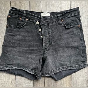 A&F Black High Rise Dad Shorts 31 / 12